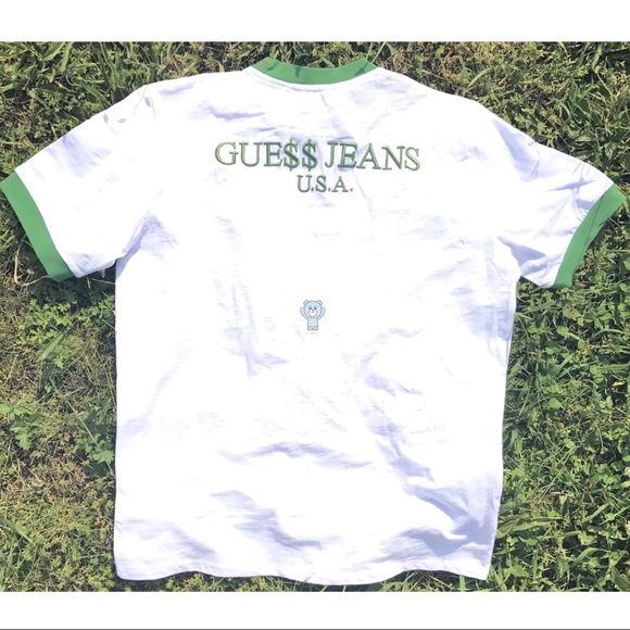 GUESS ORIGINALS X ASAP ROCKY GREEN RINGER T SHIRT! - Picture 2 of 2